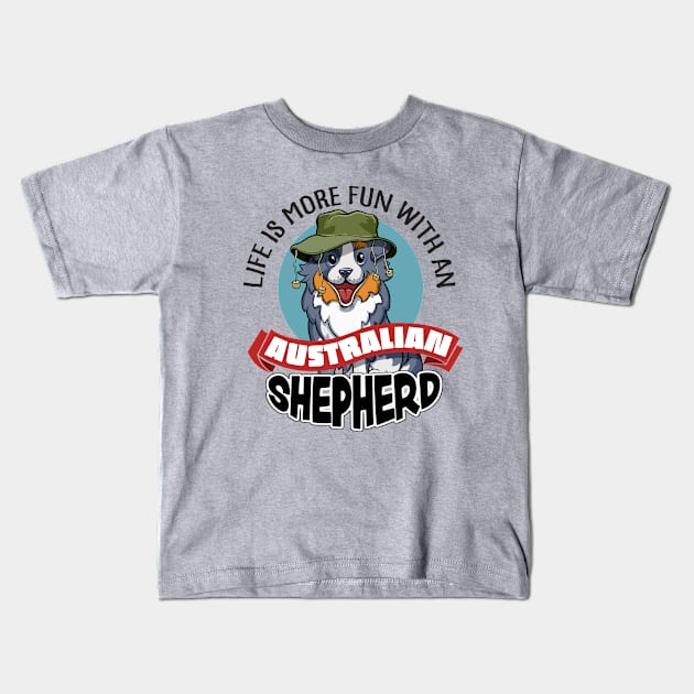 Australian Shepherd Kids T-Shirt by Black Tee Inc